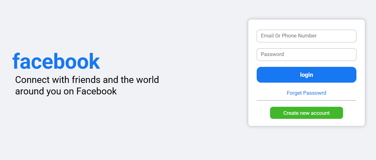 Facebook login project